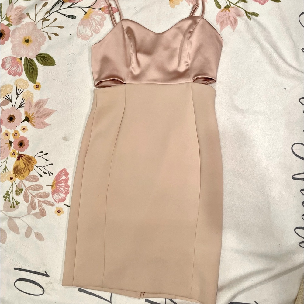 Asos pink satin detail dress
